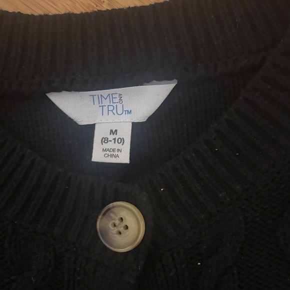 Time and Tru Black Cable Knit Cardigan - Picture 3 of 3